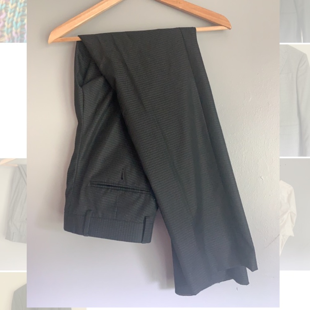 J Ferrar Black check suit